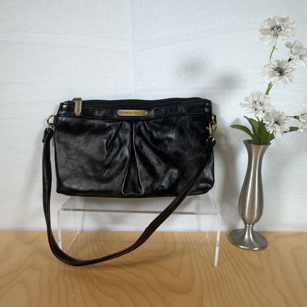 Timi & Leslie Black Faux Leather Crossbody Bag Stylish Everyday Purse